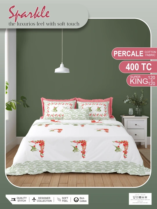 Post image 120*120 parcale cotton bedsheets 400TC 

For orders 7976806058