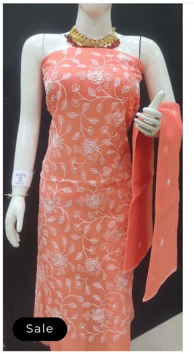 Kota doria embroidery work suit  uploaded by Kota doriya suit and saree collecti on 3/11/2024