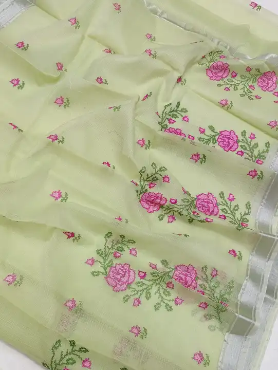 Kota doria embroidery work suit  uploaded by Handloom fabric on 3/11/2024