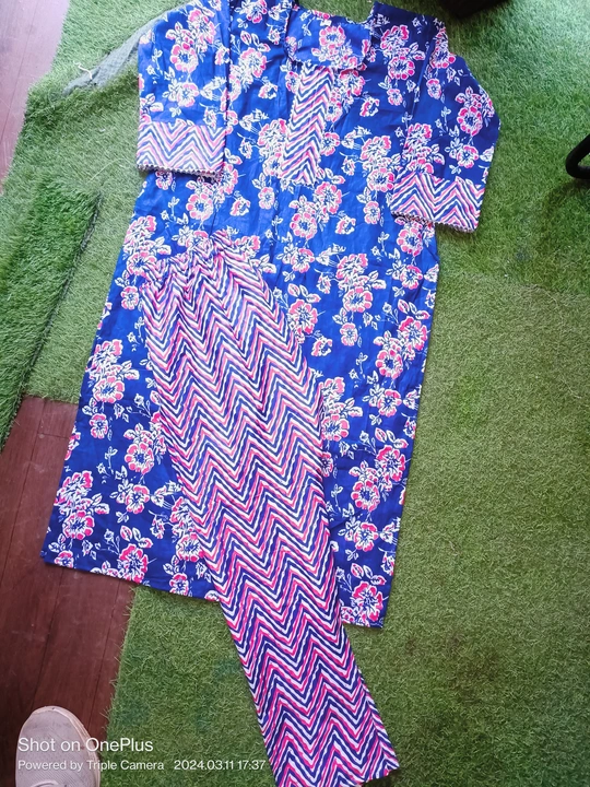 Cotton kurti pent uploaded by business on 3/11/2024