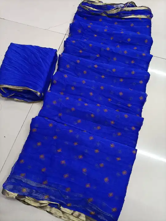 9983344462.  *NEW DESIGN LAUNCHED*

🥳Semi Chiffon Jari Pipin Fabric Jaipuri Print Bhandej......🥻

 uploaded by Gotapatti manufacturer on 3/11/2024