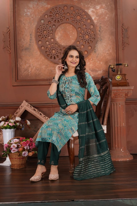 Modal silk kurti with lycra pant and dupatta  uploaded by ARSHIYA FASHION on 3/12/2024