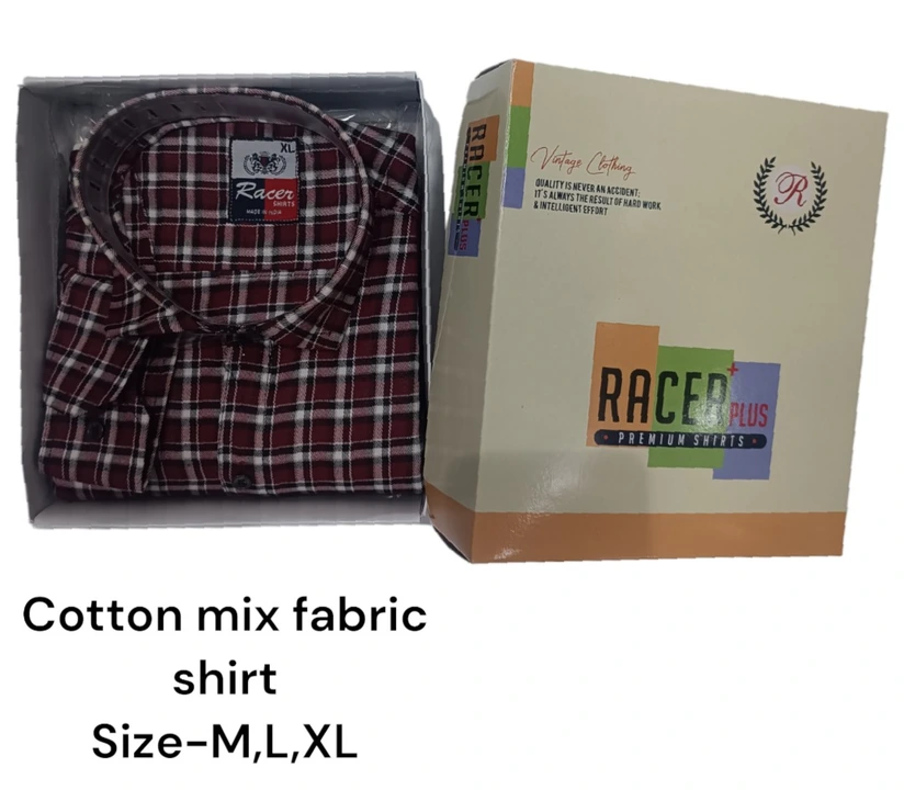 Man box pack cotton mix fabric check shirt -6378-maroon uploaded by Kushal Jeans, Indore on 3/12/2024