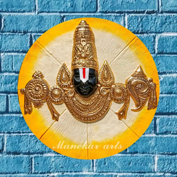 Tirupati balaji 3D wall fiber mural  uploaded by Manekar arts yavatmal on 3/12/2024