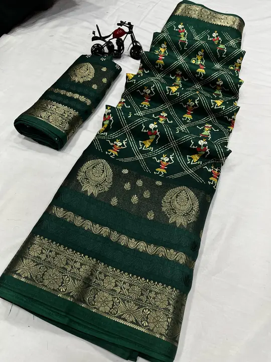 Dola silk with 5 inch jequrd boder uploaded by business on 3/12/2024