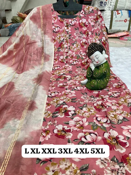 pattern muslin kurti dupatta set   uploaded by DHANLAXMI Fashion on 3/12/2024