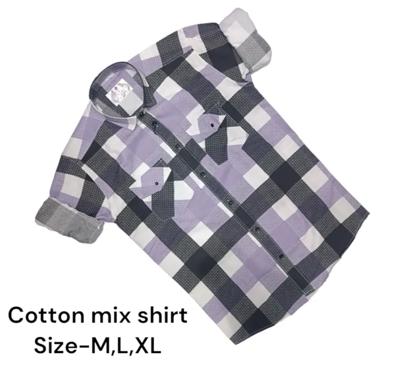 Man box pack cotton mix checks shirt -9201-black uploaded by Kushal Jeans, Indore on 3/13/2024