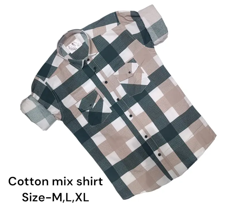 Man box pack cotton mix checks shirt -9201-Dark-Green uploaded by Kushal Jeans, Indore on 3/13/2024