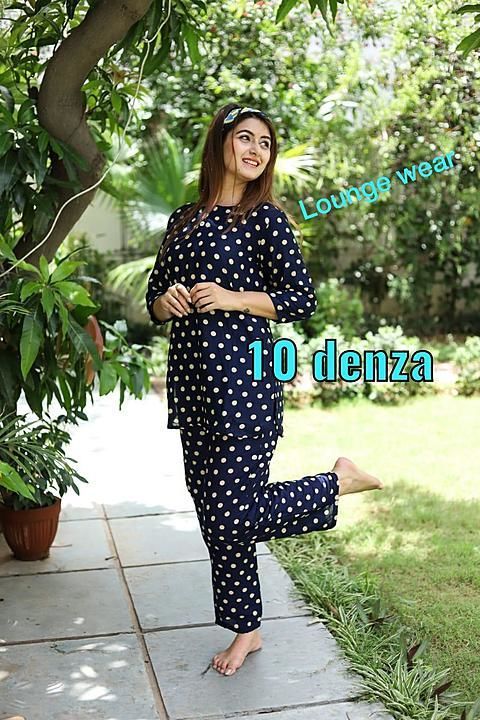 Post image For Polka dot crazy lover 😍

10 denza presenting 
Exclusive comfortable lounge wear / night wear /home wear 
By 10 DENZA 
Size 40 to 46

 V neck with button  800 fs 
Booking 
Ready to ship 
Shiping will start from Tuesday 💃🏻💃🏻💃🏻
Ping me for wholsale price
