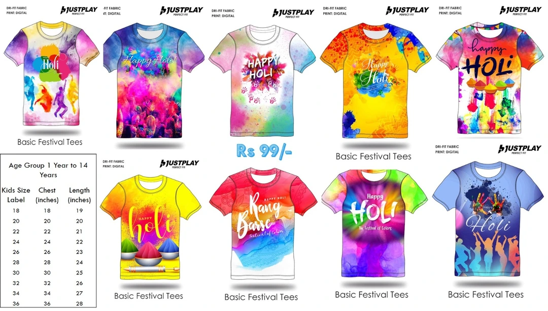 Holi T shirts  uploaded by business on 3/15/2024