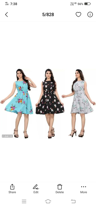 Fancy Crepe Kurtas For Women combo pack 3 uploaded by Sai Store  on 3/15/2024