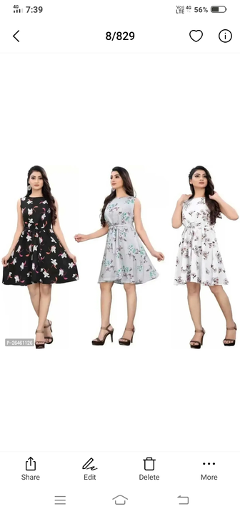 Fancy Crepe Kurtas For Women combo pack 3 uploaded by Sai Store  on 3/15/2024
