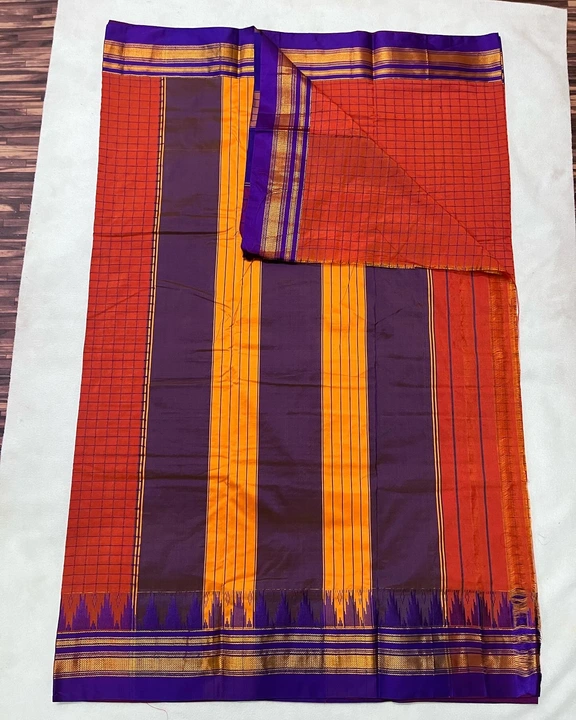 Cotton  Gadwal big temple saree  uploaded by business on 3/15/2024