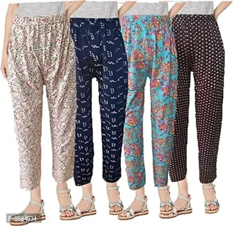 Post image *Cotton Printed Nighty Pyjama Combos*
 
*Waist size 34 and 36 available only*

*Price pack of 4 Price 390rs free shipping 🚢*

*Price pack of 5 Price 490rs free shipping 🚢*