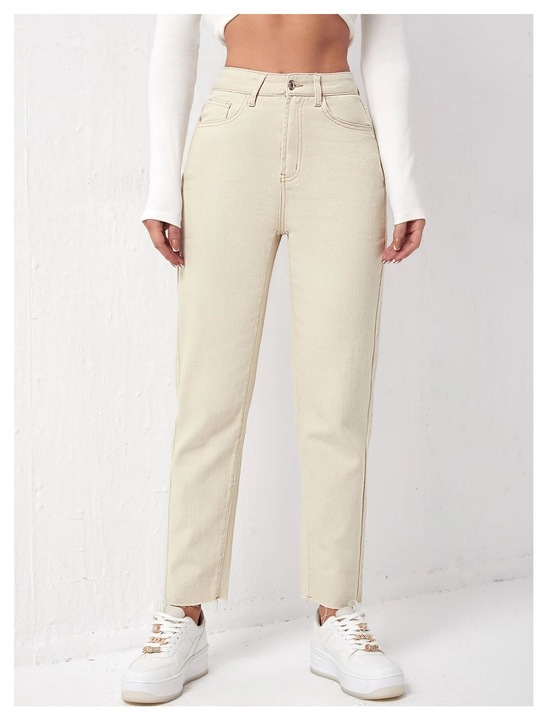 High waist Cream Mom fit jeans uploaded by Shoppingfactory on 3/16/2024