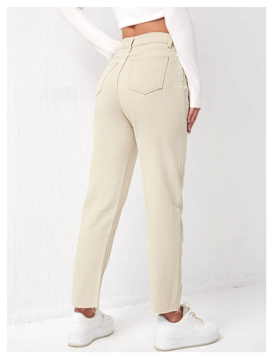 High waist Cream Mom fit jeans uploaded by Shoppingfactory on 3/16/2024