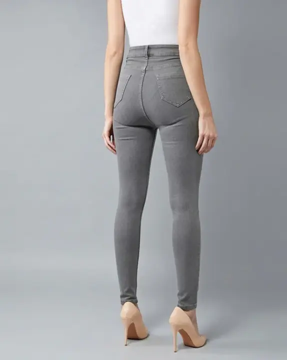 1 button Grey High waist jeans uploaded by Shoppingfactory on 3/16/2024