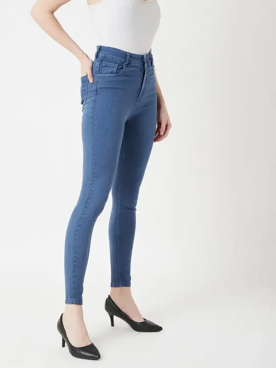 1 button Stone blue high Waist jeans  uploaded by Shoppingfactory on 3/16/2024