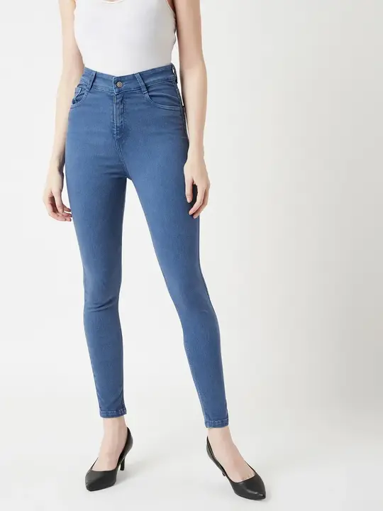 1 button Stone blue high Waist jeans  uploaded by Shoppingfactory on 3/16/2024