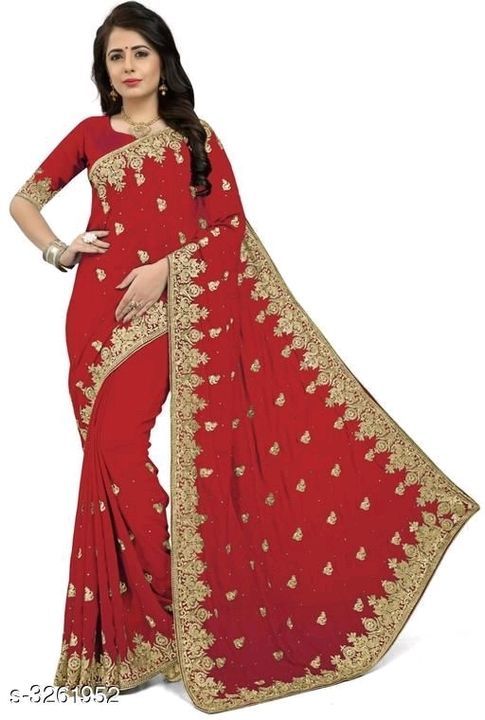 Georgette saree with hand work uploaded by A2Z fashion shop on 3/25/2021