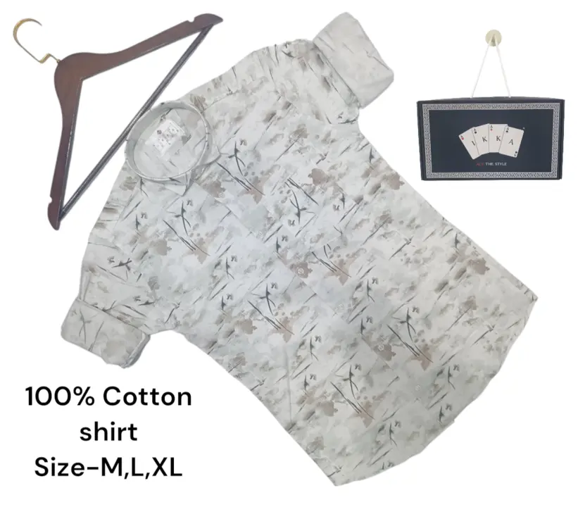 Man box pack 100%Cotton printed shirt -9205-brown uploaded by business on 3/16/2024