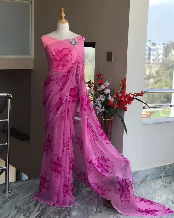 Soft georgette  uploaded by Kesari Nandan Fashion saree and dress material on 3/16/2024