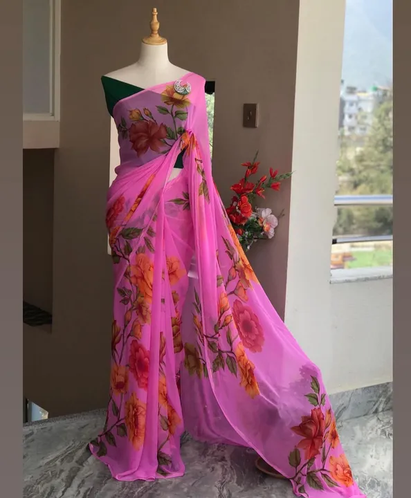 Soft georgette  uploaded by Kesari Nandan Fashion saree and dress material on 3/16/2024