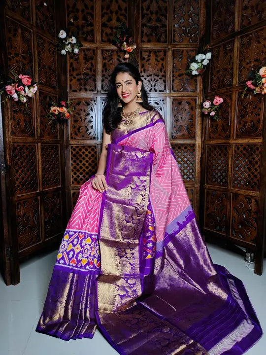 Pochampally Pure Silk saree with blouse  uploaded by Quikcarts online services on 3/17/2024