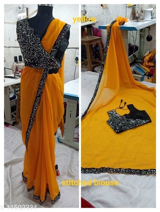 Georgette saree uploaded by business on 3/25/2021