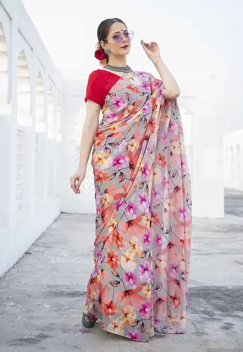 Soft georgette  uploaded by Kesari Nandan Fashion saree and dress material on 3/18/2024