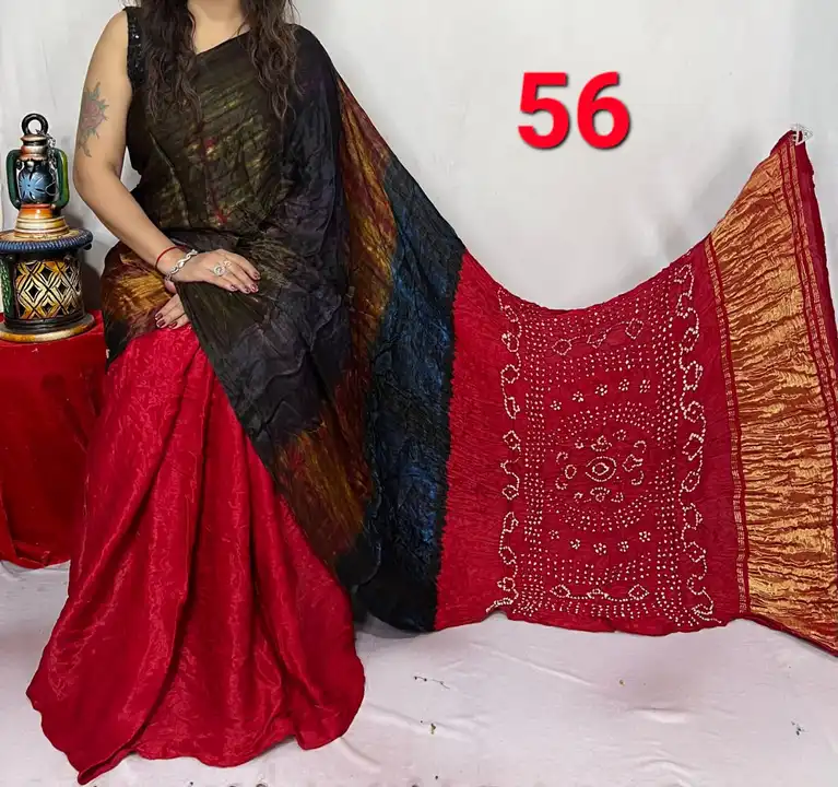 Original modal silk lagdi patta saree uploaded by Virasat handloom chanderi on 3/18/2024