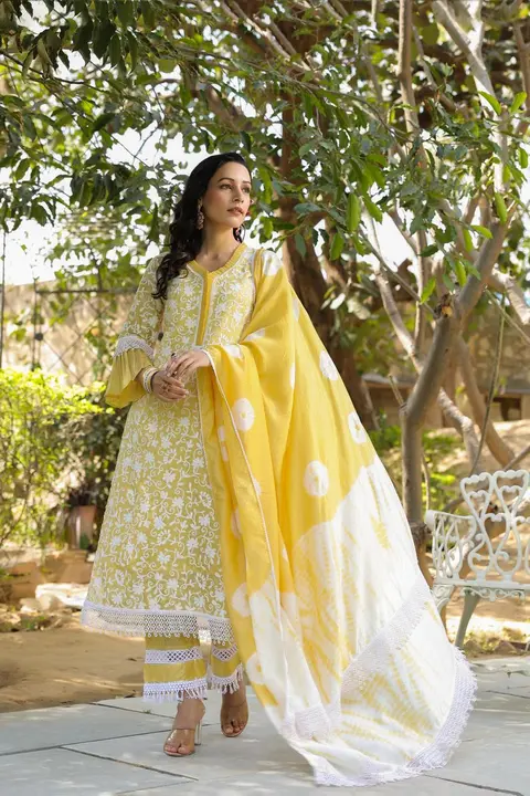Premium cotton fabric Sequence Work kurti pant dupatta  uploaded by Kabir Fashion World on 3/19/2024