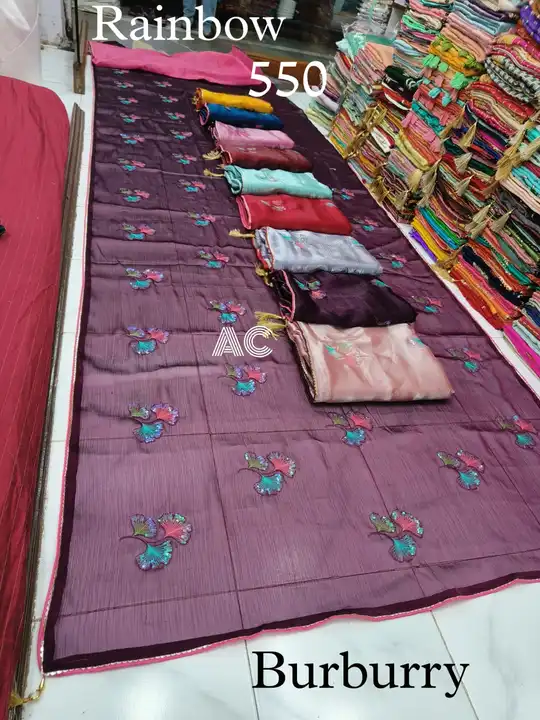 Burburry fabric saree uploaded by business on 3/19/2024