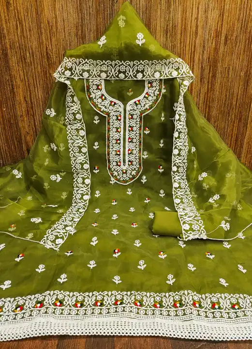 Post image I want 11-50 pieces of Suits and dress material at a total order value of 10000. I am looking for Organza febric . Please send me price if you have this available.