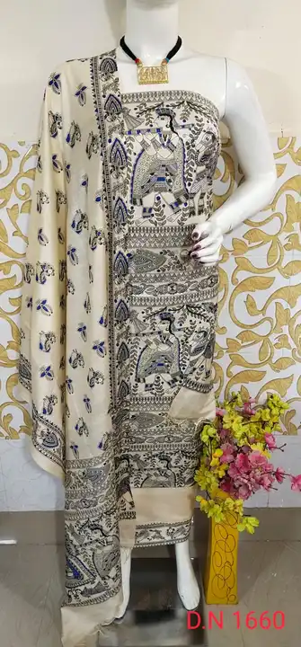 Madhubani printed dress material  uploaded by WeaveMe India on 3/20/2024