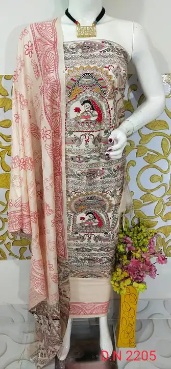 Madhubani printed dress material  uploaded by WeaveMe India on 3/20/2024