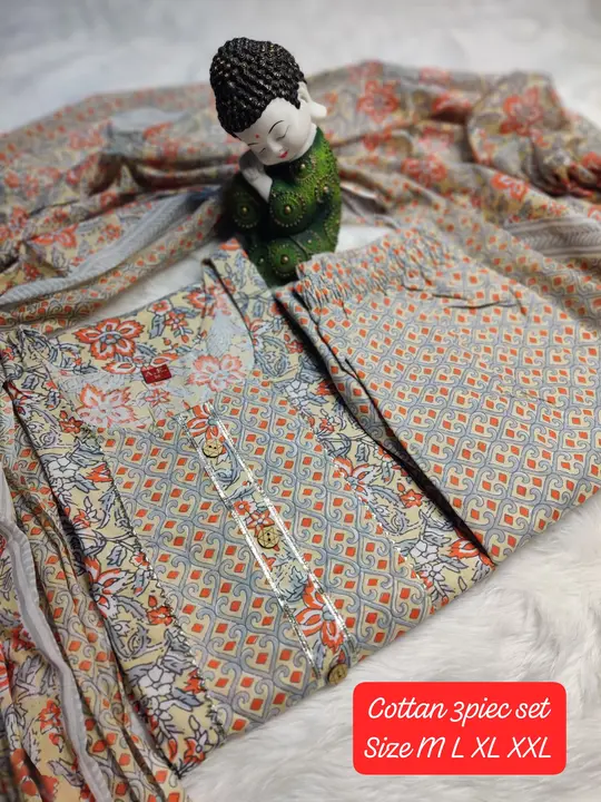 Premium Cotton Three Piece Set  uploaded by Vihu fashion on 3/20/2024