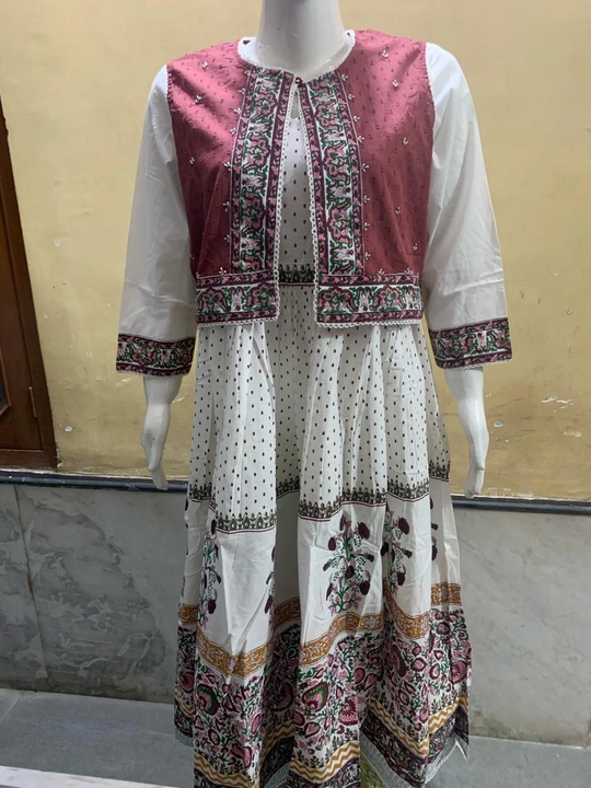 Cotton gown with jacket  uploaded by Ajay taxtile on 3/20/2024