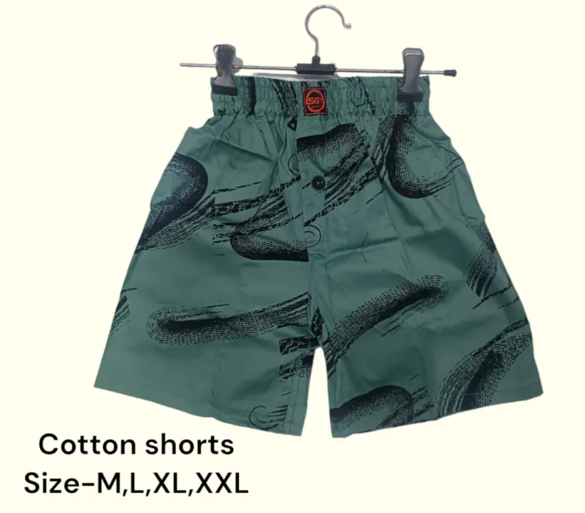 Men's shorts cotton printed -401-green uploaded by Kushal Jeans, Indore on 3/20/2024