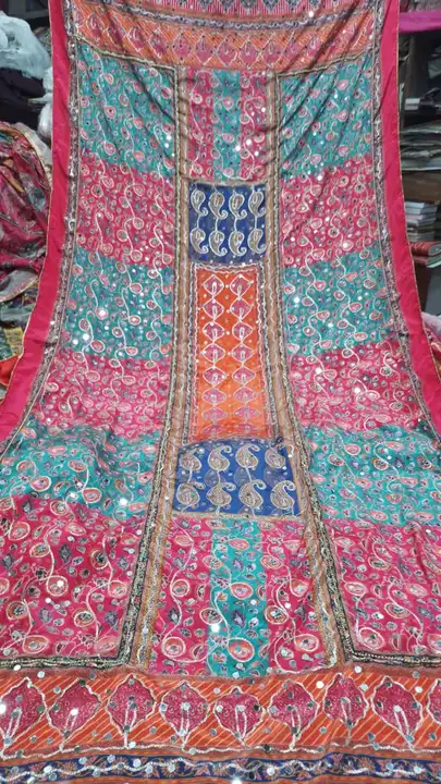 PAKISTANI DUPATTA WITH HEAVY AARI AND MIRROR WORK uploaded by business on 3/20/2024