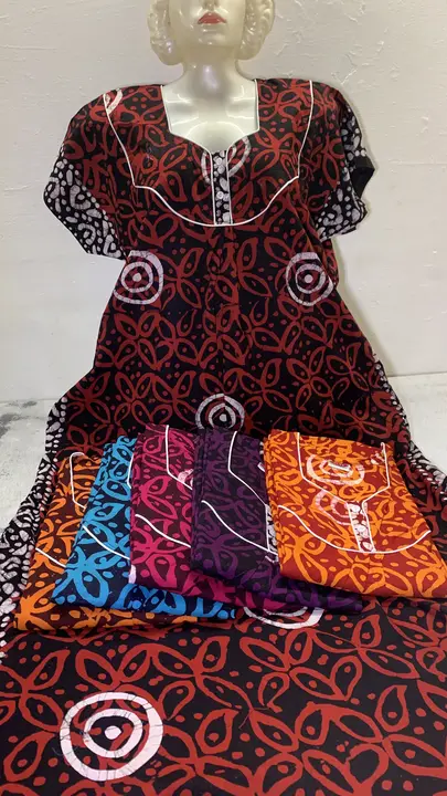Batik cotton nighty with side pocket  uploaded by Deepak garments on 3/20/2024