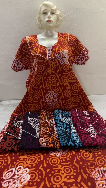 Batik cotton nighty with side pocket  uploaded by Deepak garments on 3/20/2024