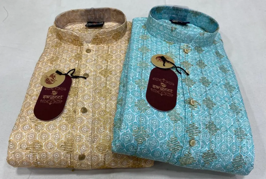 CHIKENKARI KURTA PYAJAMA SET FOR MEN
Rayon Fabric
Jary Pattern uploaded by Kushal Jeans, Indore on 3/21/2024