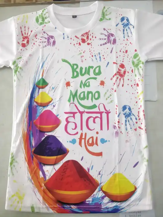 Holi full print t shirts size 38/40/42/44 uploaded by business on 3/21/2024