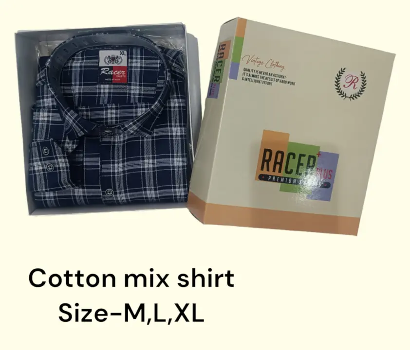 Men's box pack cotton mix checks shirt -6380-Navy uploaded by Kushal Jeans, Indore on 3/21/2024