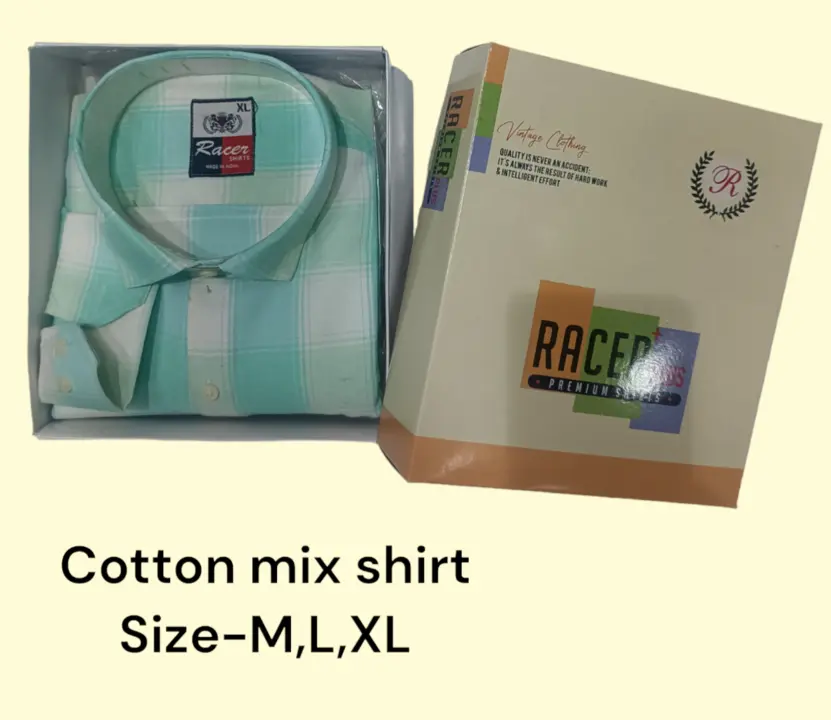 Men's box pack cotton mix checks shirt -6381-Light-green uploaded by business on 3/21/2024