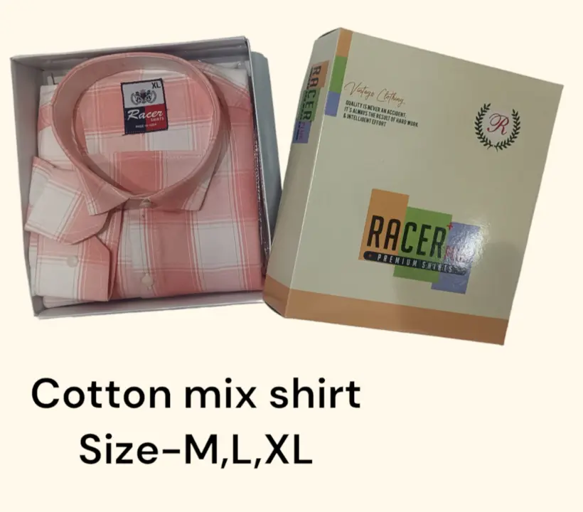 Men's box pack cotton mix checks shirt -6381-Pink uploaded by business on 3/21/2024