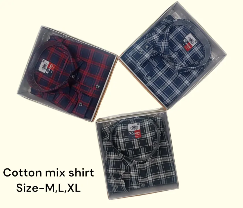 Men's box pack cotton mix checks shirt -6380-Combo's uploaded by business on 3/21/2024