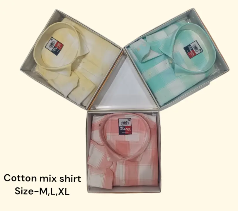Men's box pack cotton mix checks shirt -6381-Combo's uploaded by business on 3/21/2024