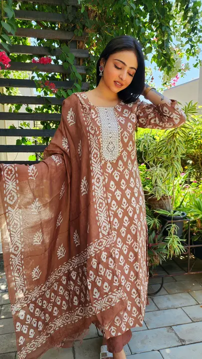 Batik chanderi suits uploaded by Guru kripa textiles on 3/21/2024